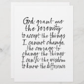 Serenity Prayer - Bounce Kalligrafie Script Modern (Vorne/Hinten)
