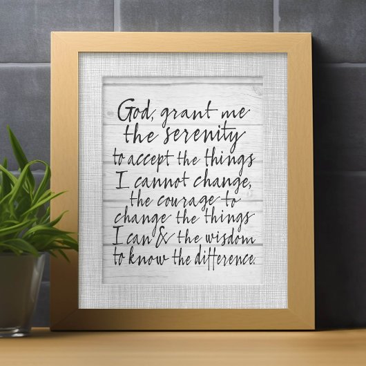 Serenity Prayer - Bounce Kalligrafie Script Modern Fotodruck