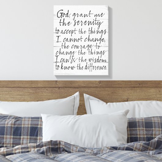 Serenity Prayer - Bounce Kalligrafie Script Modern Leinwanddruck (Insitu (Schlafzimmer))