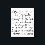 Serenity Prayer - Bounce Kalligrafie Script Modern Leinwanddruck<br><div class="desc">Eine rustikale, aber urbane Suche nach einer Studie, die Ihr Leben verändern kann.</div>