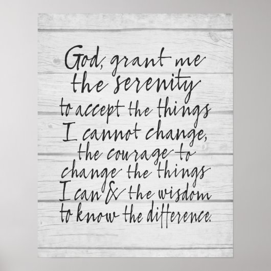 Serenity Prayer - Bounce Kalligrafie Script Modern Poster (Vorne)