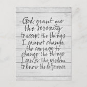 Serenity Prayer - Bounce Kalligrafie Script Modern Postkarte (Vorderseite)