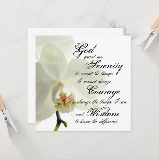 Serenity Prayer Cards Karte (Vorderseite/Rückseite Beispiel)