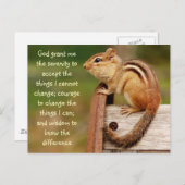 Serenity Prayer Chipmunk Postcard Postkarte (Vorne/Hinten)