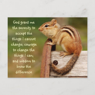 Serenity Prayer Chipmunk Postcard Postkarte