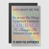 Serenity Prayer Colorful Rainbow Magnetkarte (Vorne/Hinten)