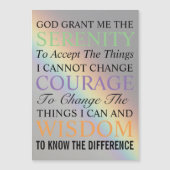 Serenity Prayer Colorful Rainbow Magnetkarte (Vorderseite)