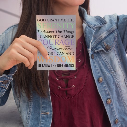 Serenity Prayer Colorful Rainbow Magnetkarte
