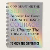 Serenity Prayer Colorful Rainbow Planer (Vorderseite)