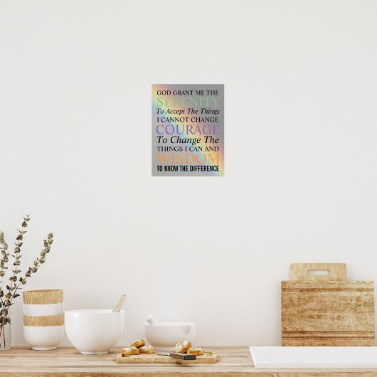 Serenity Prayer Colorful Rainbow Poster (Küche)