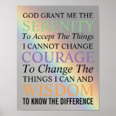 Serenity Prayer Colorful Rainbow Poster (Vorne)