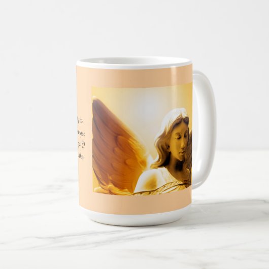 Serenity Prayer Colorful Yellow Gold Orange Angel  Kaffeetasse (VorderseiteRechts)