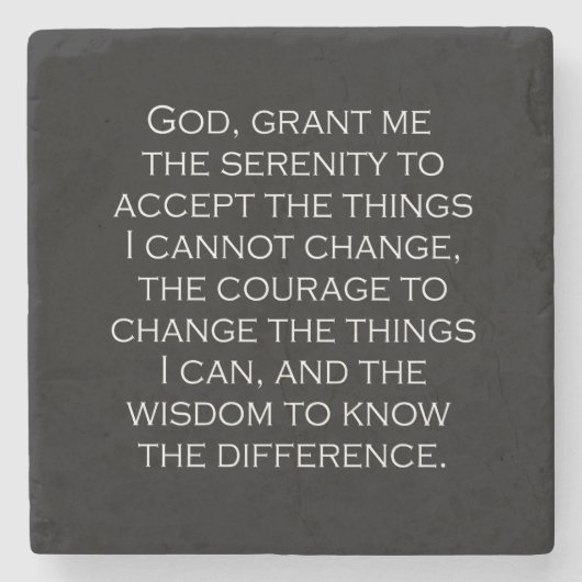 Serenity Prayer Copperplate Gothic Holiday Steinuntersetzer (Vorderseite)