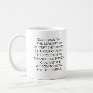 Serenity Prayer Copperplate Gothic Light Schrift  Kaffeetasse