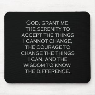 Serenity Prayer Copperplate Gothic Light Schrift Mousepad