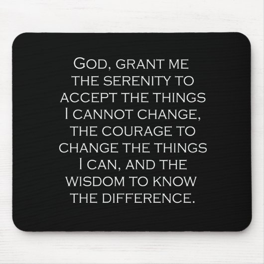 Serenity Prayer Copperplate Gothic Light Schrift Mousepad (Vorne)