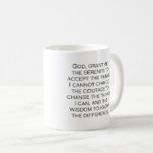 Serenity Prayer Copperplate Gothic Light Schriftar Kaffeetasse (VorderseiteRechts)
