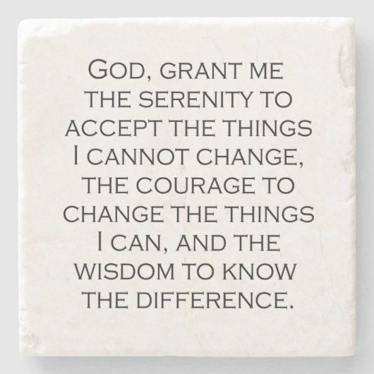 Serenity Prayer Copperplate Gothic Light Schriftar Steinuntersetzer (Vorderseite)