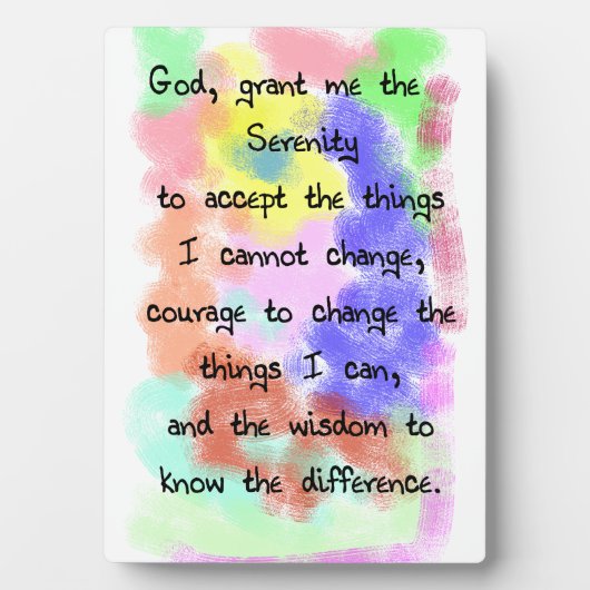 Serenity Prayer Easel Fotoplatte (Vorderseite)
