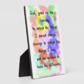 Serenity Prayer Easel Fotoplatte (Seite)