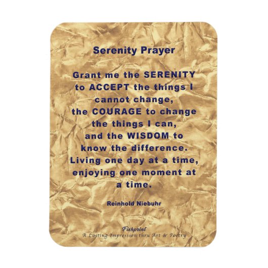 Serenity Prayer Flexible Foto Magnet (Vertikal)