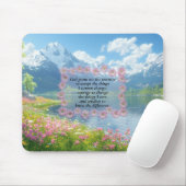 Serenity Prayer Floral Heart With Mountain View Mousepad (Mit Mouse)