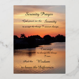 SERENITY PRAYER FOLIEN FEIERTAGSPOSTKARTE