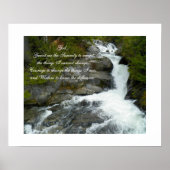 Serenity Prayer Forest Waterfall Fotografie Poster (Vorne)