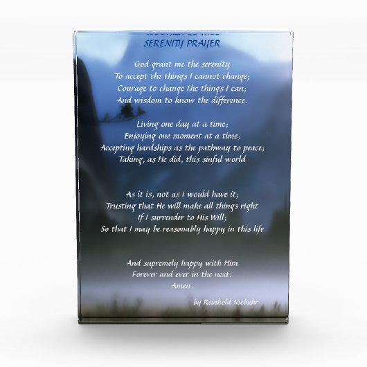 Serenity Prayer Fotoblock (Vorderseite)