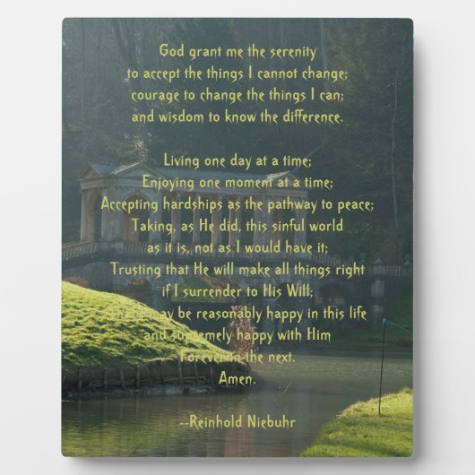 Serenity Prayer Fotoplatte (Vorderseite)
