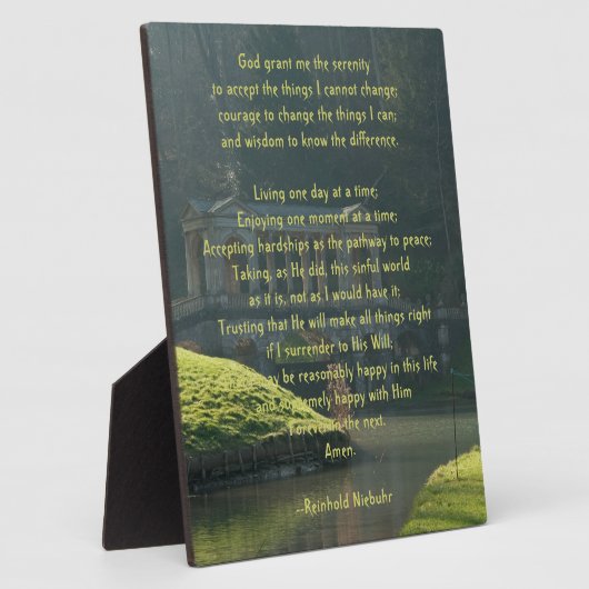 Serenity Prayer Fotoplatte (Seite)