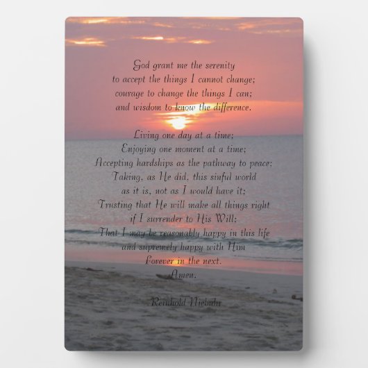 Serenity Prayer Fotoplatte (Vorderseite)