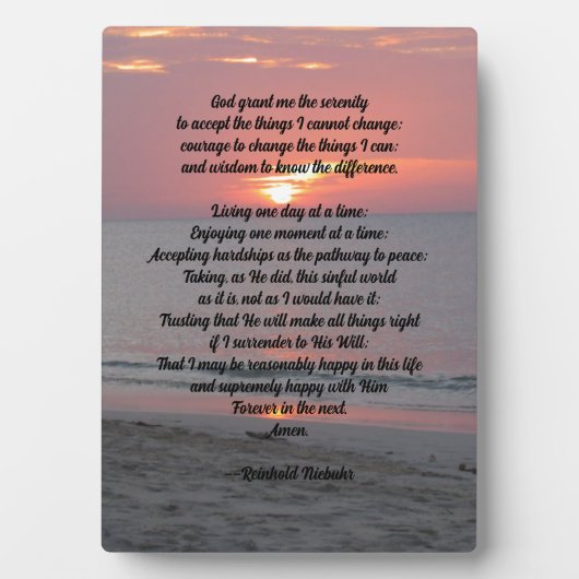 Serenity Prayer Fotoplatte (Vorderseite)