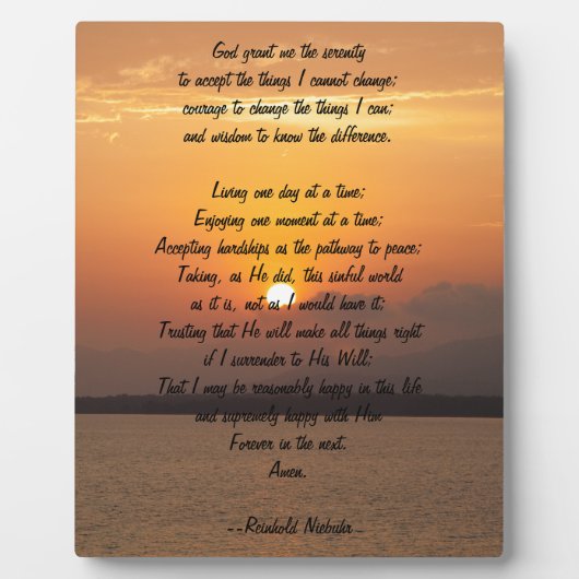 Serenity Prayer Fotoplatte (Vorderseite)