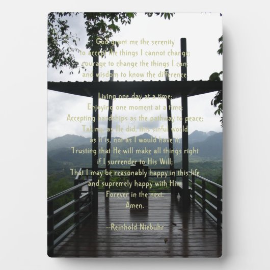 Serenity Prayer Fotoplatte (Vorderseite)