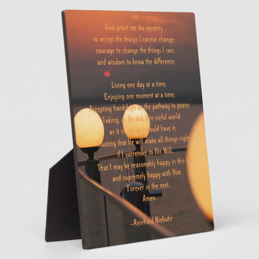 Serenity Prayer Fotoplatte (Seite)