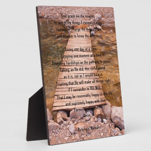 Serenity Prayer Fotoplatte (Seite)