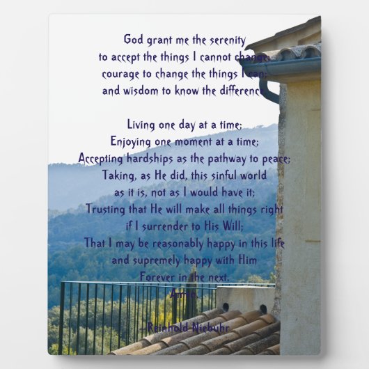 Serenity Prayer Fotoplatte (Vorderseite)