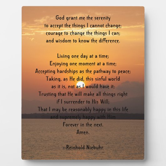 Serenity Prayer Fotoplatte (Vorderseite)
