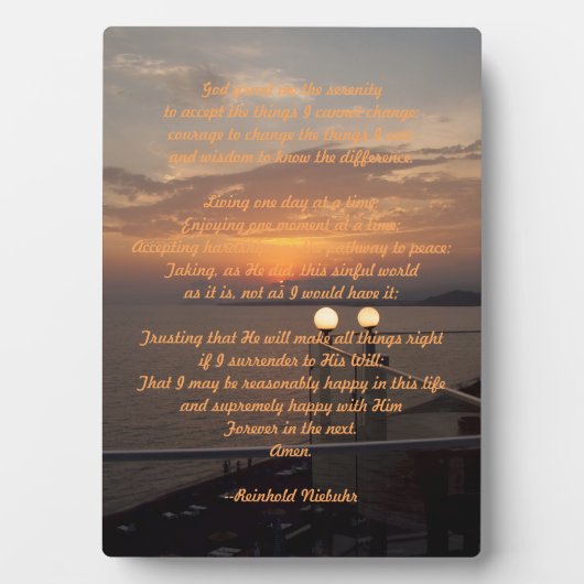 Serenity Prayer Fotoplatte (Vorderseite)