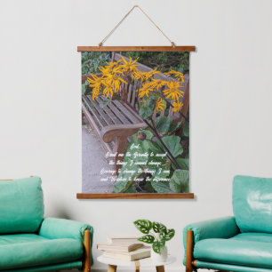 Serenity Prayer Garten Banca del Gottardo Wandteppich Mit Holzrahmen