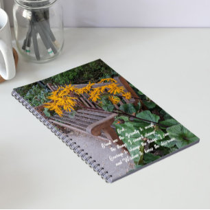 Serenity Prayer Gartenbank Blumen Notizblock