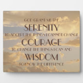 Serenity Prayer Glowing Sky Fotoplatte (Vorderseite)