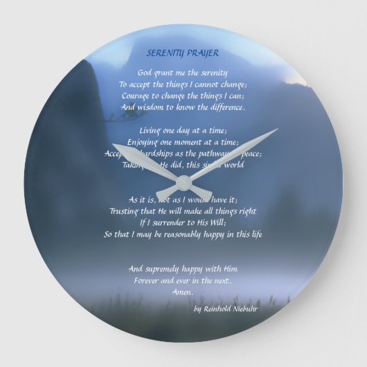Serenity Prayer Große Wanduhr (Vorderseite)