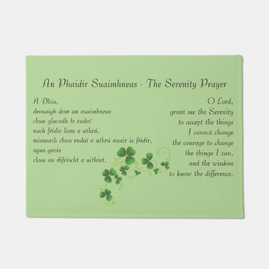 Serenity Prayer Irish English Fußmatte (Vorderseite)