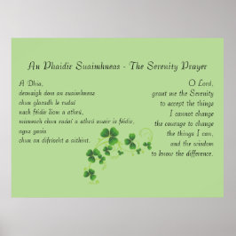 Serenity Prayer Irish English Poster