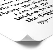 Serenity Prayer Kalligrafie Print Poster (Ecke)