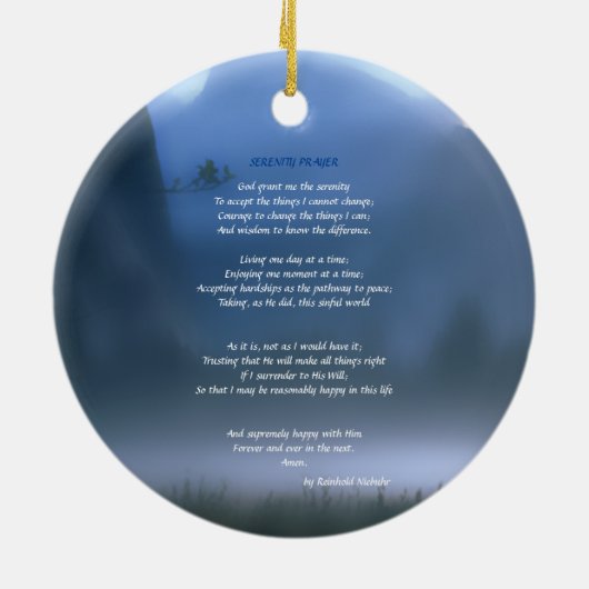 Serenity Prayer Keramik Ornament (Hinten)