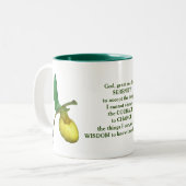 Serenity Prayer Lady Slipper Orchid Blume Zweifarbige Tasse (Vorderseite Links)