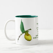 Serenity Prayer Lady Slipper Orchid Blume Zweifarbige Tasse (Links)